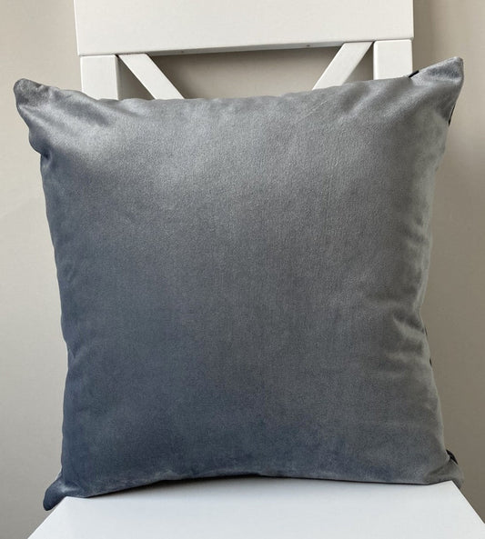 just cushions plush velvet cushion handmade in the uk silver grey