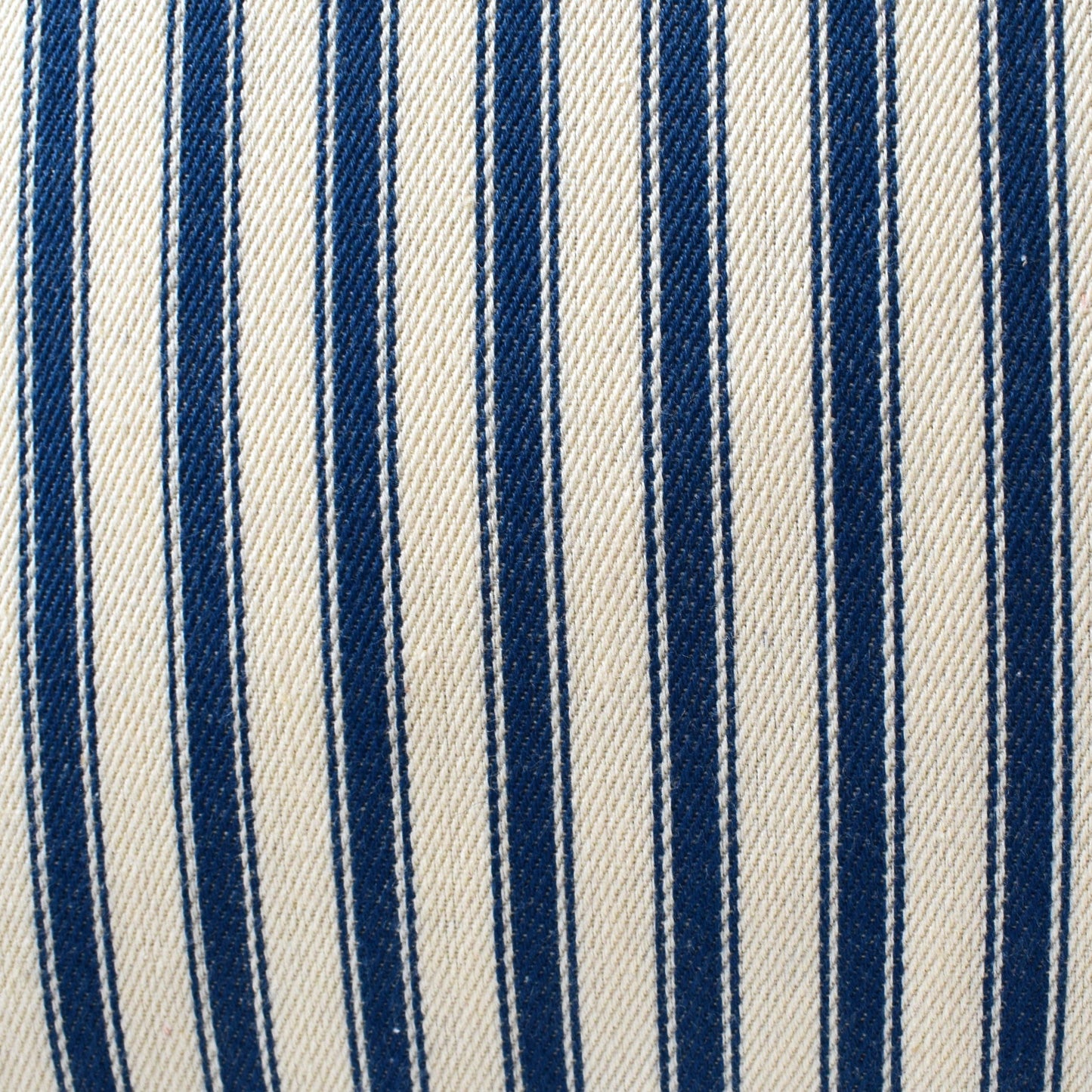 just cushions soft ticking striped cushion navy blue sustainable cotton handmade cushion made in the uk fabric sample