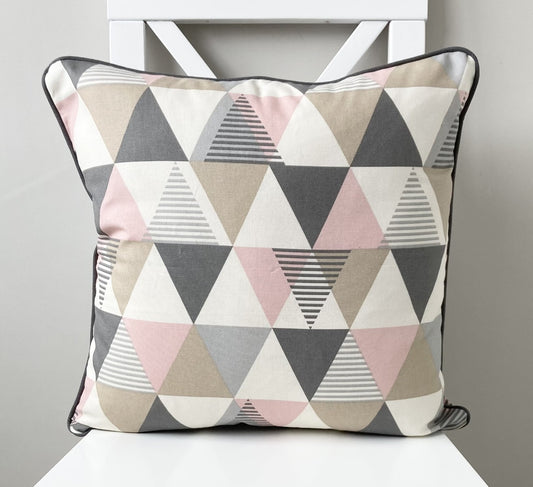 Vita Geometric Cushion - Blush Pink