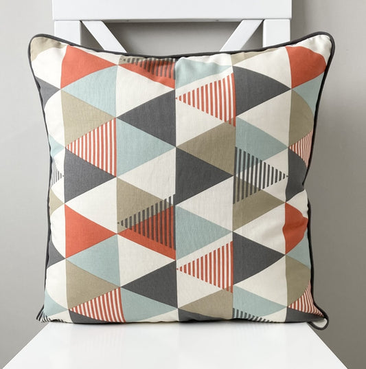 Vita Geometric Cushion - Burnt Orange