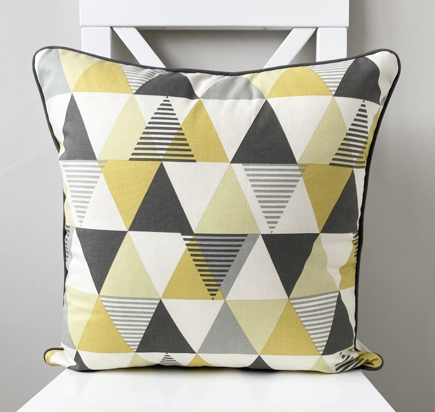 Vita Geometric Cushion - Ochre Yellow