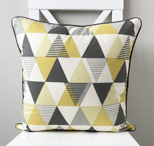 Vita Geometric Cushion - Ochre Yellow
